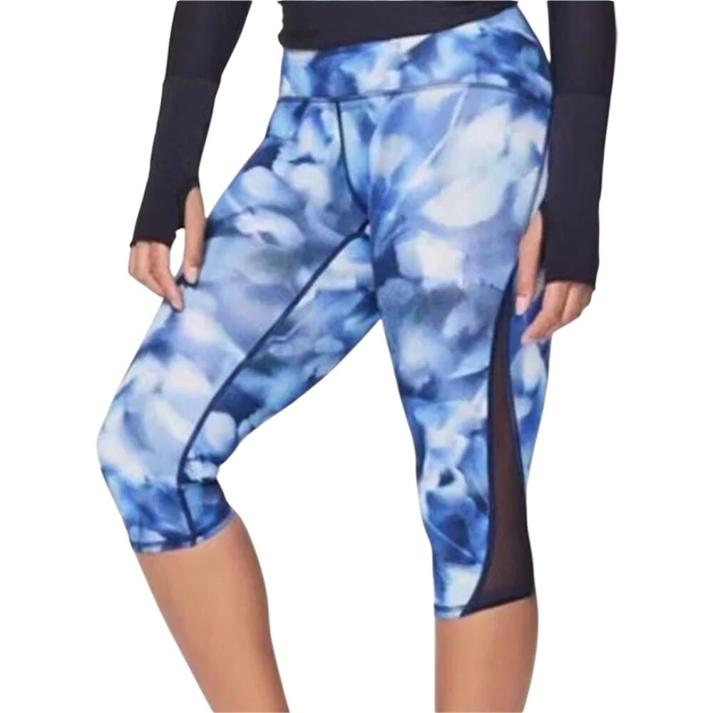 Lululemon Train Times Crop Leggings Blush Blossom Alpine White Midnight Navy 6